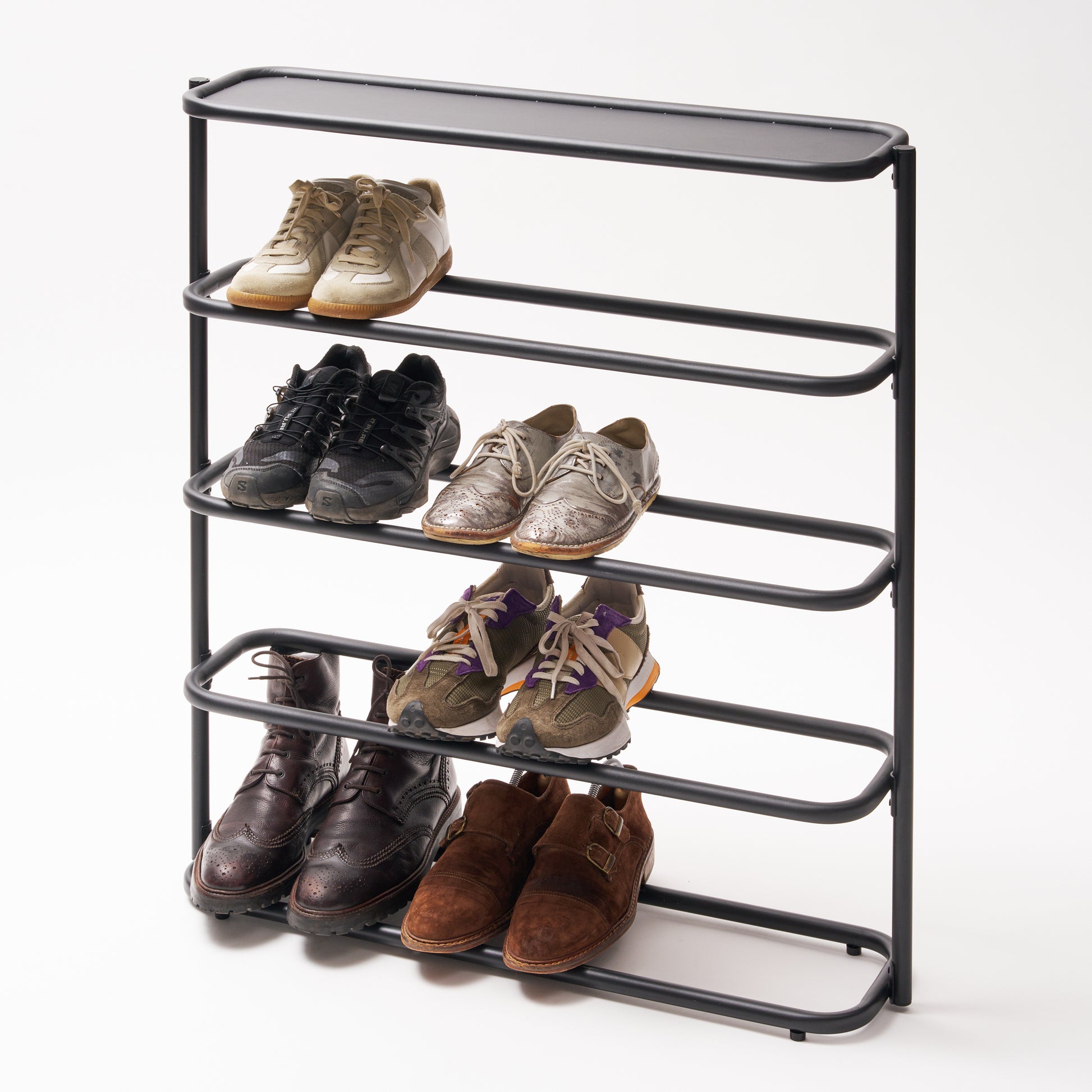 Obround Shoe Rack - Tall holding 6 pairs of shoes