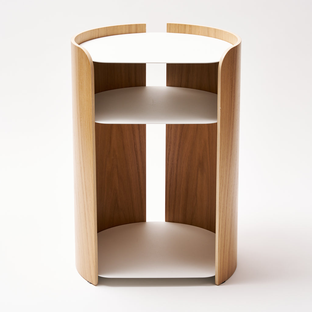 Front view of Contour Side Table in White against a white background