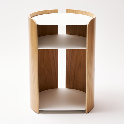 Front view of Contour Side Table in White against a white background