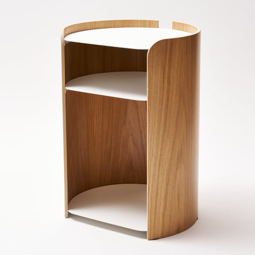 Contour Side Table in White against a white background