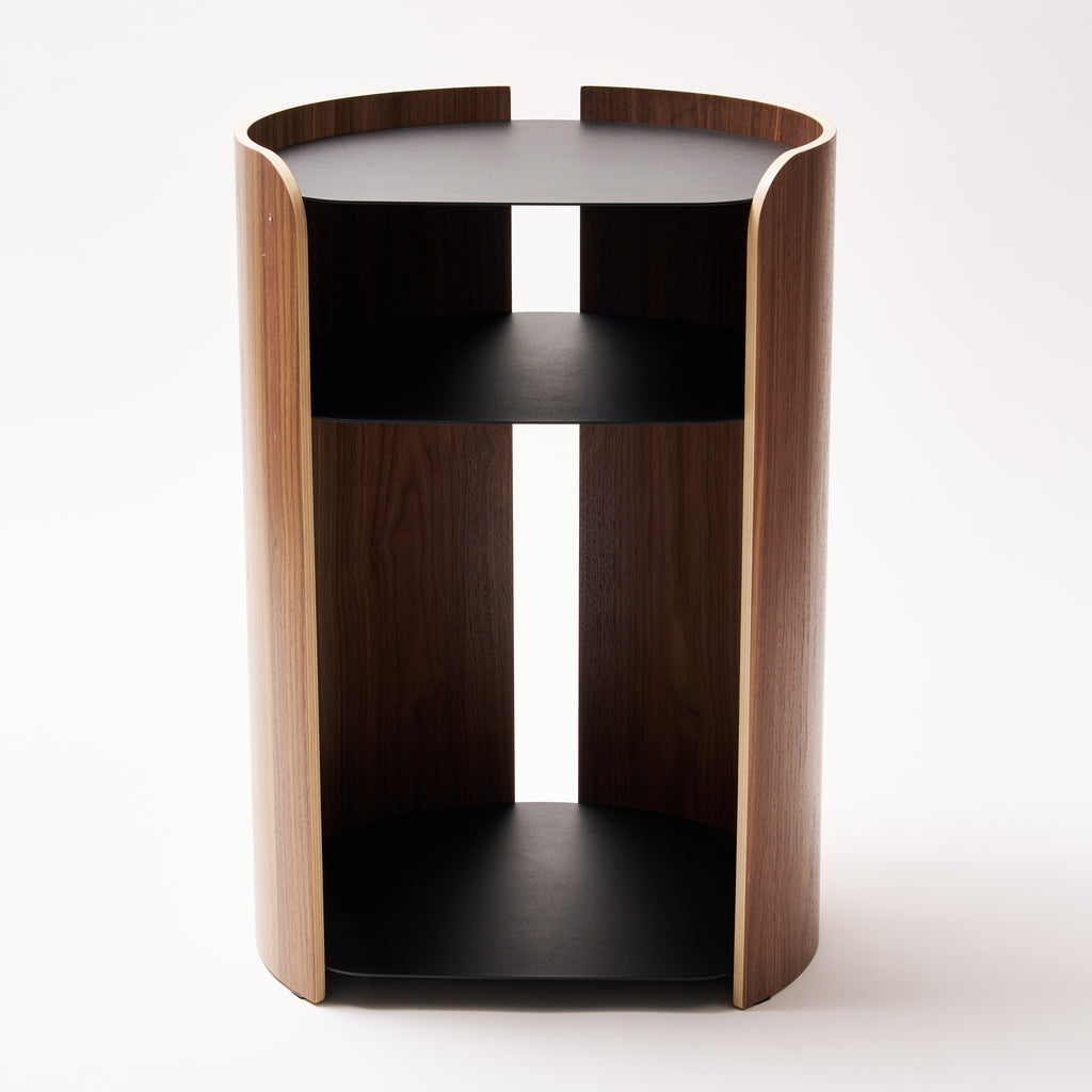Front view of Contour Side Table in Black against a white background